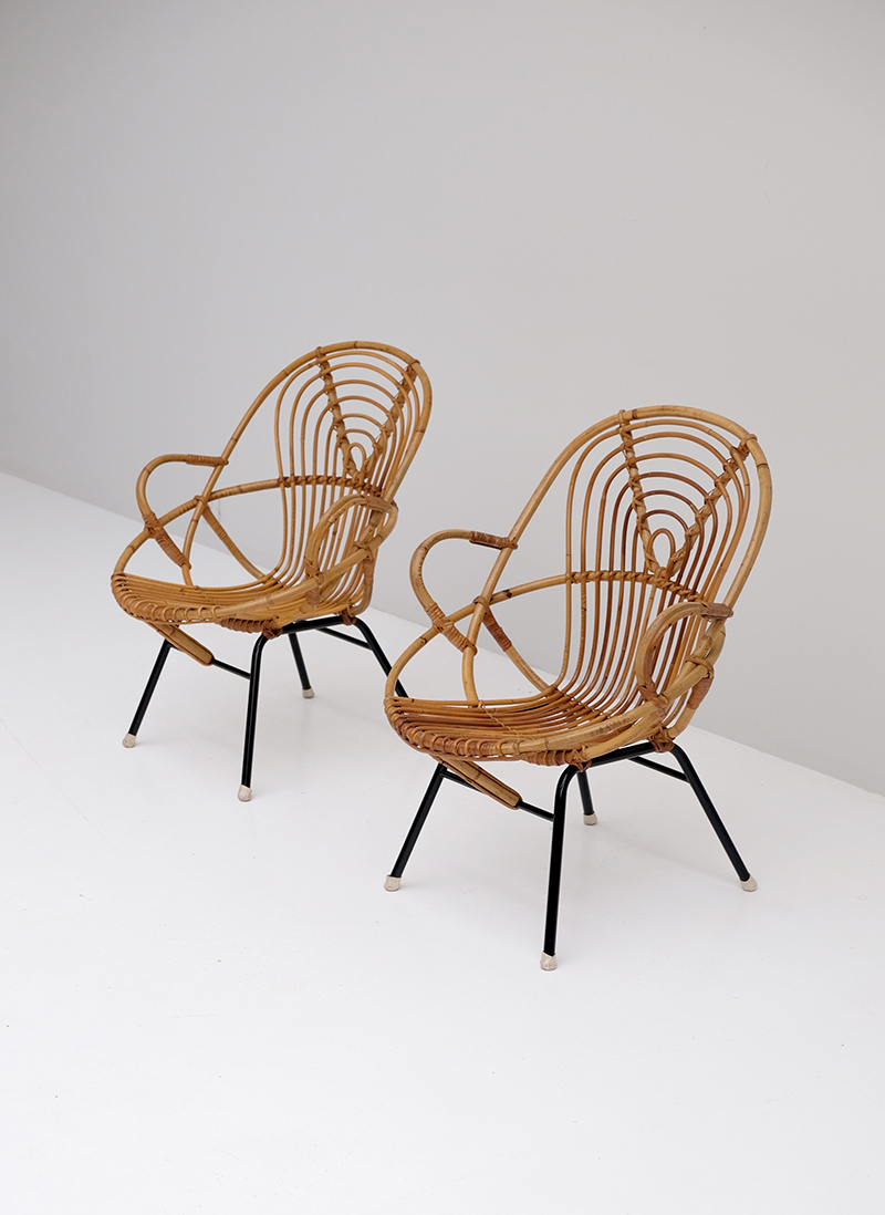 Rattan Side Chairs designed by Dirk van Sliedregt image 2